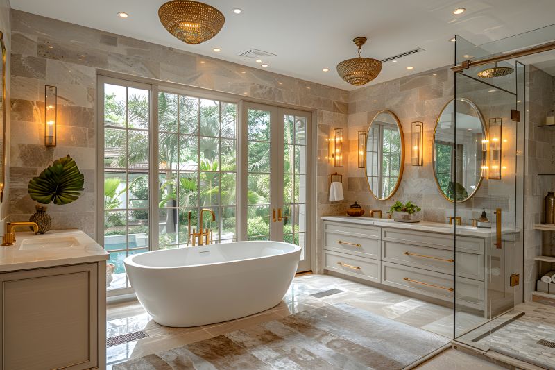 Luxury bathroom with freestanding tub